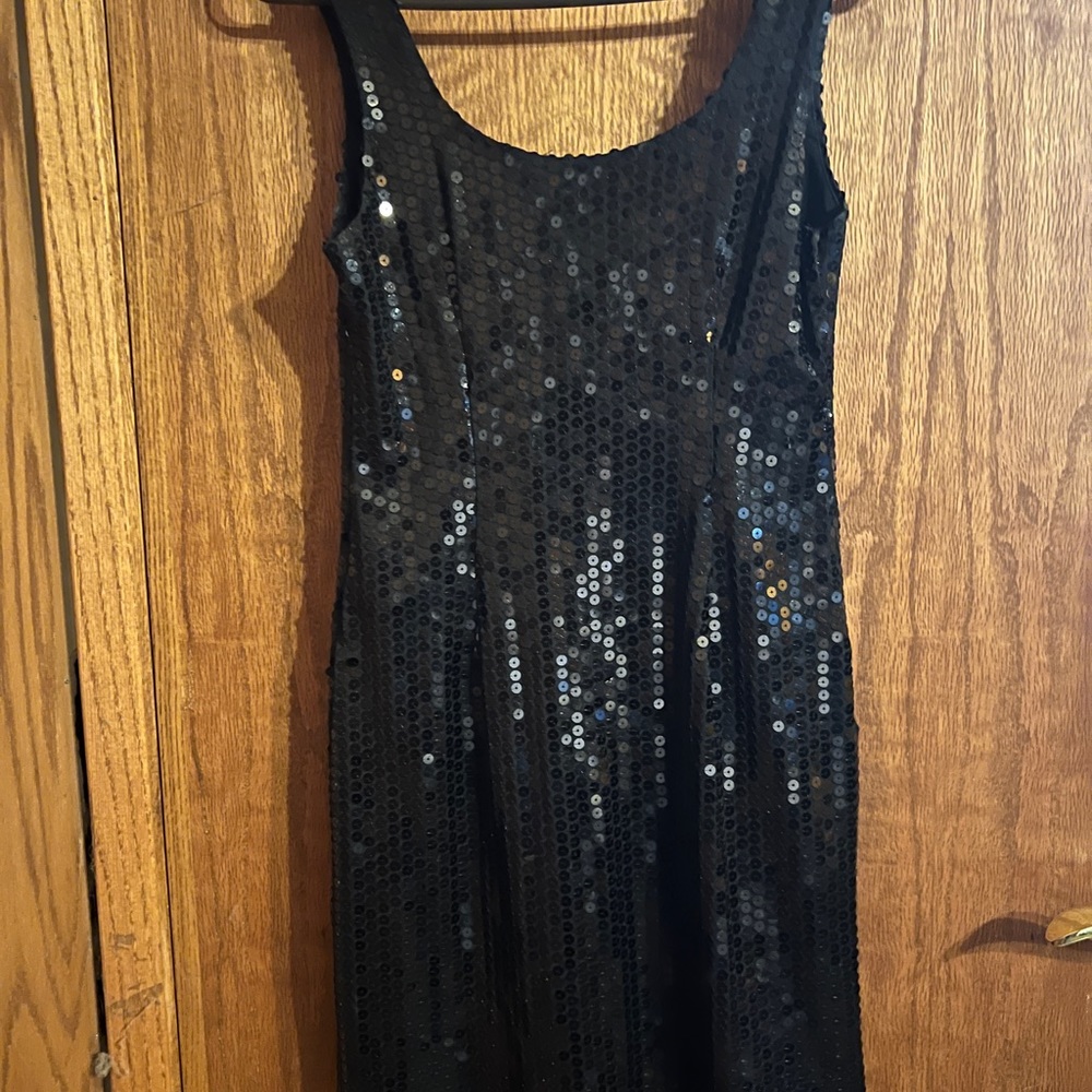 Black Sequined Dress - image 3